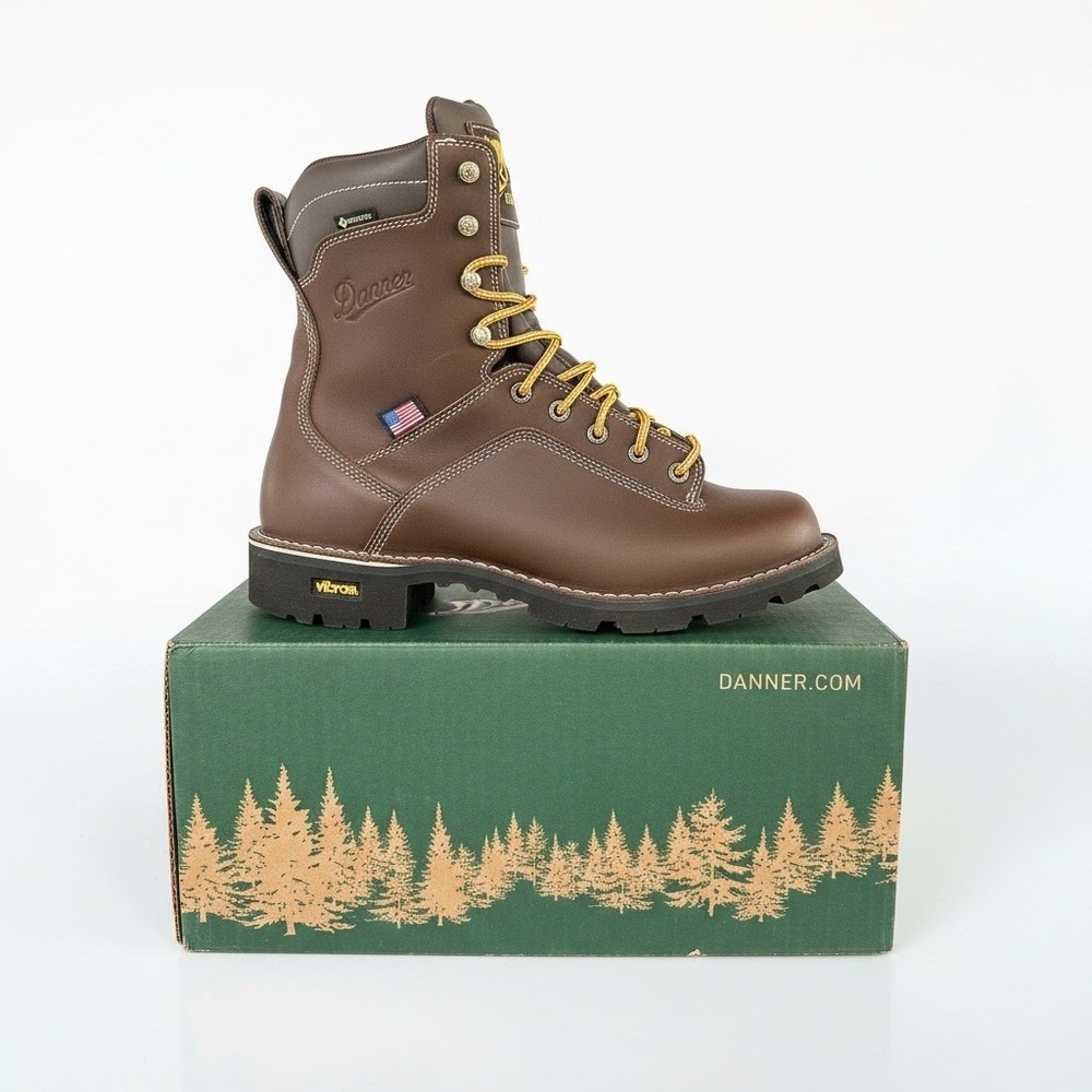 Danner Quarry USA 8"Brown Leather Gore-Tex Soft Toe Work Boots 17305 Men's 11 EE